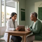 Physician reviewing a weight management plan with a patient during a consultation
